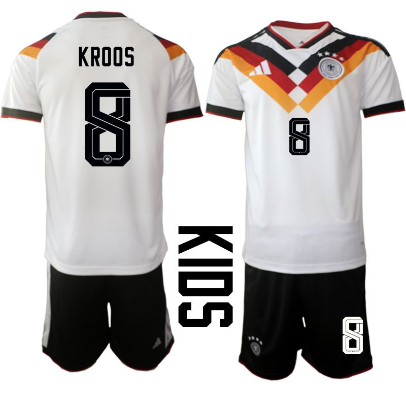 Youth 2026 World Cup National Team Germany home white #8 Soccer Jersey